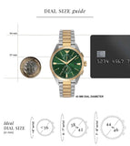 Emporio Armani Claudio Chronograph Green Dial Two Tone Steel Strap Watch For Women - AR11511 Buy Now By Emporio Armani