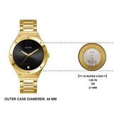 Guess Scope Quartz Black Dial Gold Steel Strap Watch for Men - GW0427G2 Buy Now By Guess