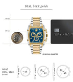 Versace Dominus Chronograph Blue Dial Two Tone Steel Strap Watch For Men - VE6H00723 Buy Now By Versace