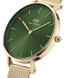 Daniel Wellington Petite Emerald Green Dial Gold Mesh Strap Watch For Women - DW00100480 Buy Now By Daniel Wellington