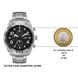 Fossil Bronson Chronograph Black Dial Silver Steel Strap Watch for Men - FS5710 Buy Now By Fossil