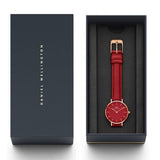 Daniel Wellington Petite Red Dial Red Leather Strap Watch For Women - DW00100405 Buy Now By Daniel Wellington