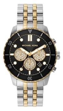 Michael Kors Cunningham Chronograph Black Dial Two Tone Steel Strap Watch For Men - MK8964 Buy Now By Michael Kors