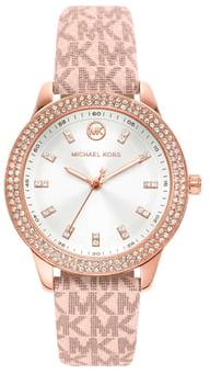 Michael Kors Tibby Silver Dial Pink Leather Strap Watch for Women - MK1050 Buy Now By Michael Kors