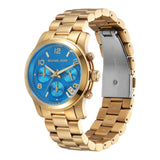 Michael Kors Runway Chronograph Blue Dial Gold Steel Strap Watch For Women - MK7353 Buy Now By Michael Kors