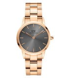 Daniel Wellington Iconic Link Grey Dial Rose Gold Steel Strap Watch For Women - DW00100336 Buy Now By Daniel Wellington