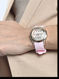 Guess Clarity Gold Dial Pink Silicone Strap Watch for Women - GW0109L2 Buy Now By Guess