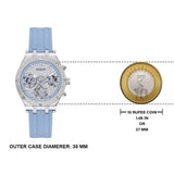 Guess Heiress Diamonds Blue Dial Blue Rubber Strap Watch for Women - GW0407L1 Buy Now By Guess