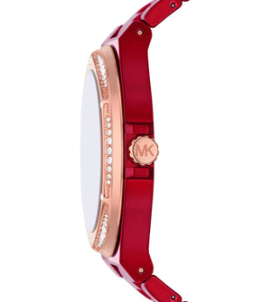 Michael Kors Lennox Analog Crystals Red Dial Red Steel Strap Watch for Women - MK7455 Buy Now By Michael Kors