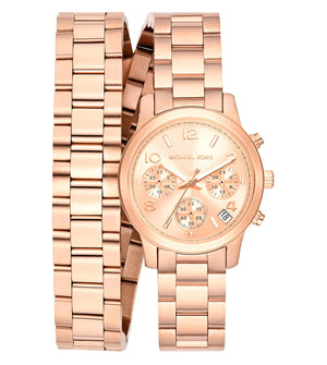 Michael Kors Runway Chronograph Analog Rose Gold Dial Rose Gold Steel Strap Watch for Women - MK7453 Buy Now By Michael Kors