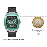 Guess Phoenix Multifunction Black Dial Black Rubber Strap Watch for Men - GW0202G5 Buy Now By Guess