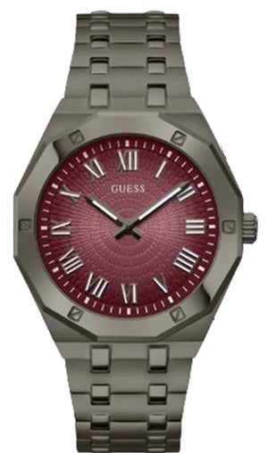 Guess Asset Quartz Red Dial Black Steel Strap Watch For Men - GW0575G5 Buy Now By Guess