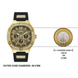 Guess Duke Crystals Black Dial Black Silicone Strap Watch For Men - GW0641G2 Buy Now By Guess