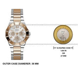 Guess Glisten Chronograph Analog Silver Dial Two Tone Steel Strap Watch For Women - W14551L1 Buy Now By Guess