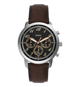 Fossil Neutra Chronograph Black Dial Brown Leather Strap Watch for Men - FS6024 Buy Now By Fossil