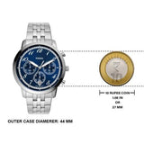 Fossil Neutra Chronograph Blue Dial Silver Steel Strap Watch for Men - FS6025 Buy Now By Fossil