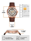 Fossil Townsman Automatic Skeleton Gold Dial Brown Leather Strap Watch for Men - ME3043 Buy Now By Fossil