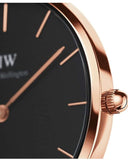 Daniel Wellington Petite Melrose Black Dial Rose Gold Mesh Strap Watch For Women - DW00100303 Buy Now By Daniel Wellington