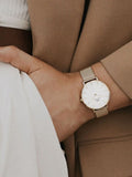Daniel Wellington Classic Petite White Dial Gold Mesh Bracelet Watch For Women - DW00100348 Buy Now By Daniel Wellington