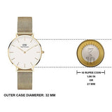 Daniel Wellington Classic Petite White Dial Gold Mesh Bracelet Watch For Women - DW00100348 Buy Now By Daniel Wellington