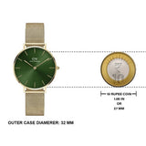 Daniel Wellington Petite Emerald Green Dial Gold Mesh Strap Watch For Women - DW00100480 Buy Now By Daniel Wellington