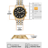 Michael Kors Hutton Chronograph Black Dial Two Tone Steel Strap Watch For Men - MK8954 Buy Now By Michael Kors