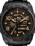 Fossil Bronson Automatic Skeleton Black Dial Black Steel Strap Watch for Men - ME3256 Buy Now By Fossil