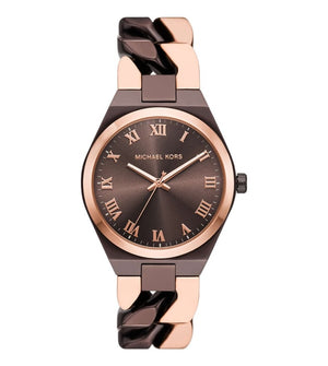 Michael Kors Lennox Analog Brown Dial Two Tone Steel Strap Watch for Women - MK7501 Buy Now By Michael Kors