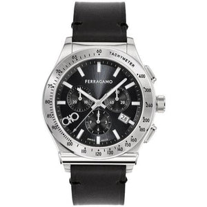Salvatore Ferragamo 1927 Chrono Analog Black Dial Black Leather Strap Watch for Men - SFKZ00123 Buy Now By Salvatore Ferragamo