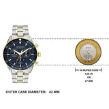 Movado Heritage Calendoplan Chronograph Blue Dial Two Tone Steel Strap Watch For Men - 3650126 Buy Now By Movado