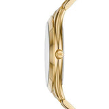 Michael Kors Slim Runway Blue Mother of Pearl Dial Gold Steel Strap Watch for Women - MK3492 Buy Now By Michael Kors