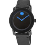 Movado Bold TR90 Black Dial Black Leather Strap Watch For Men - 3600307 Buy Now By Movado