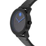 Movado Bold TR90 Black Dial Black Leather Strap Watch For Men - 3600307 Buy Now By Movado