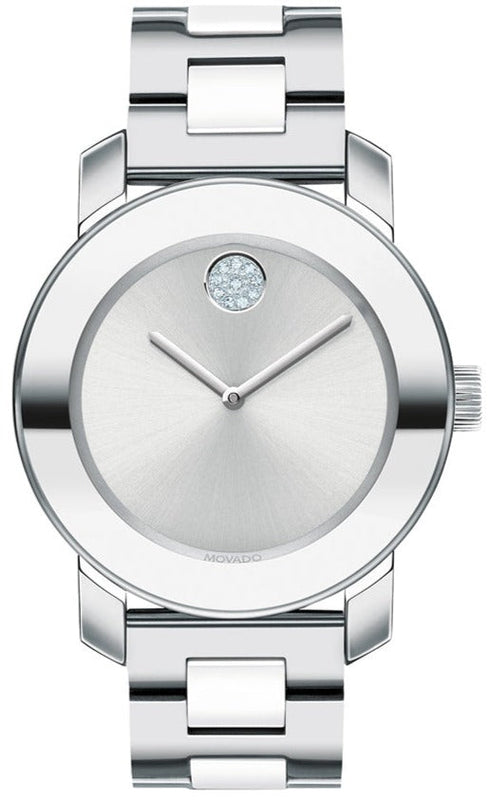 Movado Bold Ceramic Silver Dial Silver Steel Strap Watch for Women - 3600638 Buy Now By Movado