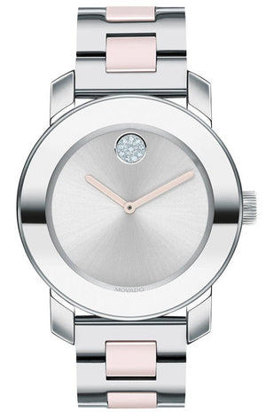 Movado Bold Silver Dial Two Tone Steel Strap Watch for Women - 3600702 Buy Now By Movado
