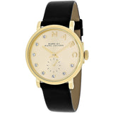 Marc Jacobs Baker Gold Dial Black Leather Strap Watch for Women - MBM1399 Buy Now By Marc Jacobs