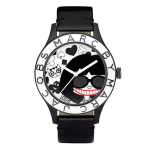 Marc Jacobs White & Black Dial Black Leather Strap Watch for Women - MBM1148 Buy Now By Marc Jacobs