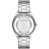 Marc Jacobs Tether Transparent Silver Dial Silver Steel Strap Watch for Women - MBM3412 Buy Now By Marc Jacobs