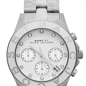 Marc Jacobs Blade Chronograph White Dial Silver Steel Strap Watch for Women - MBM3080 Buy Now By Marc Jacobs