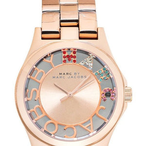 Marc Jacobs Henry Skeleton Rose Gold Dial Rose Gold Steel Strap Watch for Women - MBM3264 Buy Now By Marc Jacobs