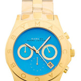 Marc Jacobs Blade Chronograph Blue Dial Gold Steel Strap Watch for Women - MBM3307 Buy Now By Marc Jacobs
