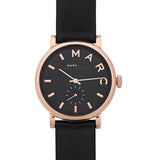 Marc Jacobs Baker Black Dial Black Leather Strap Watch for Women - MBM8633 Buy Now By Marc Jacobs