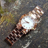 Marc Jacobs Amy White Dial Rose Gold Steel Strap Watch for Women - MBM3077 Buy Now By Marc Jacobs