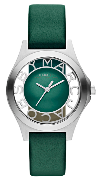 Marc Jacobs Henry Skeleton Green Dial Green Leather Strap Watch for Women - MBM1336 Buy Now By Marc Jacobs