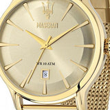 Maserati Epoca Golden Dial Golden Mesh Bracelet Watch For Men - R8853118003 Buy Now By Maserati