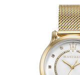 Maserati Epoca Mother of Pearl Dial Yellow Gold Mesh Strap Watch For Women - R8853118502 Buy Now By Maserati