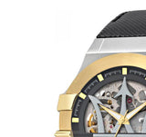 Maserati Potenza Automatic Skeleton Grey Dial Black Leather Strap Watch For Men - R8821108037 Buy Now By Maserati