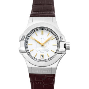 Maserati Potenza Silver Dial Brown Leather Strap Watch For Women - R8851108506 Buy Now By Maserati