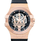 Maserati Potenza Limited Edition Automatic Skeleton Black Dial Black Leather Strap Watch For Men - R8821108025 Buy Now By Maserati