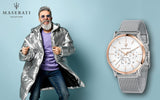 Maserati Epoca White Dial Chronograph Silver Mesh Bracelet Watch For Men - R8873618009 Buy Now By Maserati